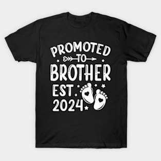 Promoted To Brother Est 2024 First Time Dad Father's Day T-Shirt